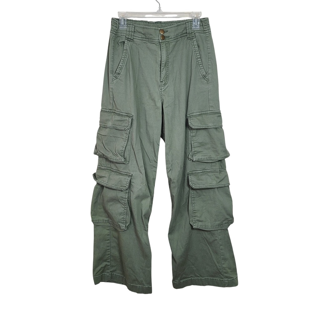 Sage Green Wide Leg Cargo Pants 7 Granola Utility Minimalist Gorpcore Streetwear